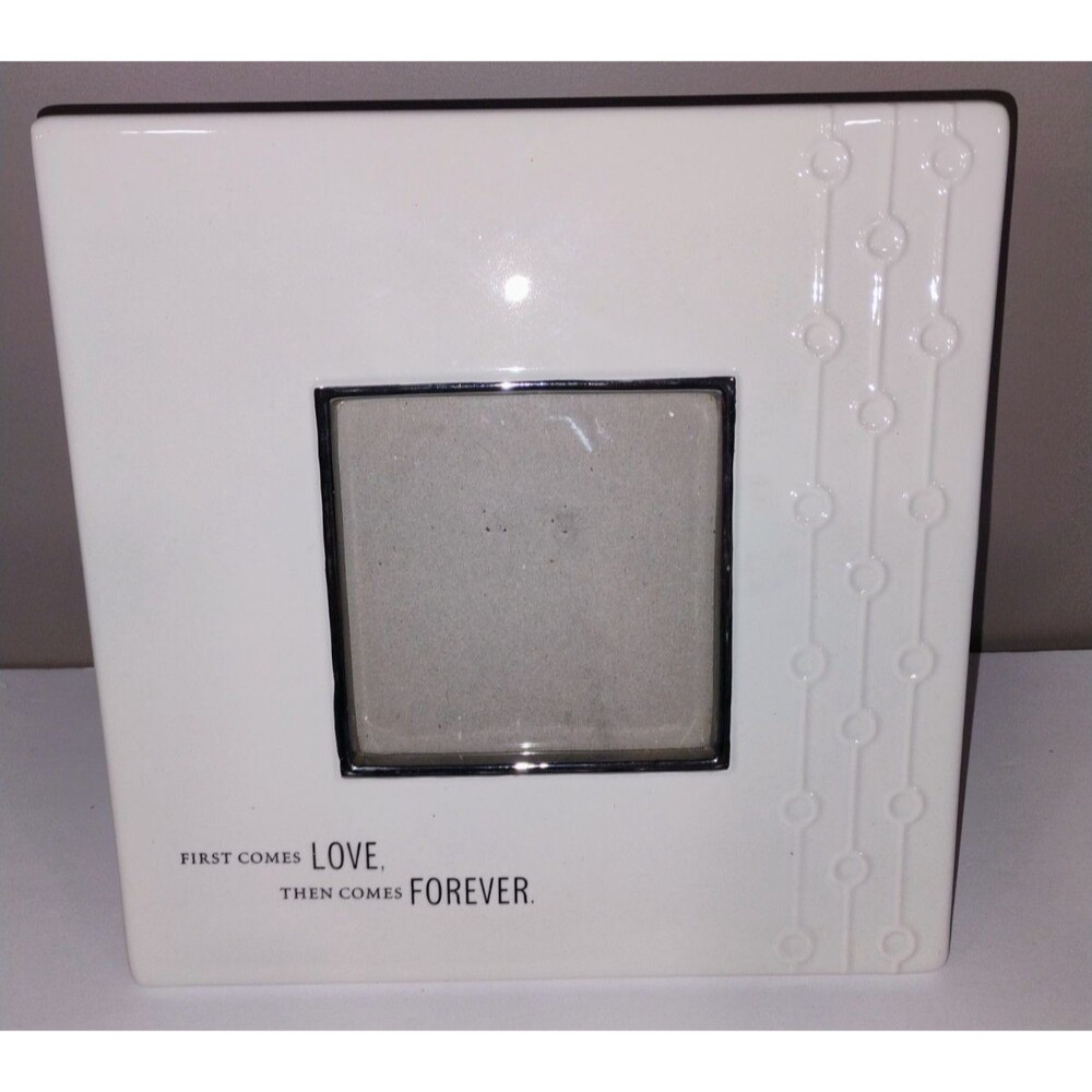 Hallmark Picture Frame Wedding Engagement First Comes Love Then Comes Forever 9"